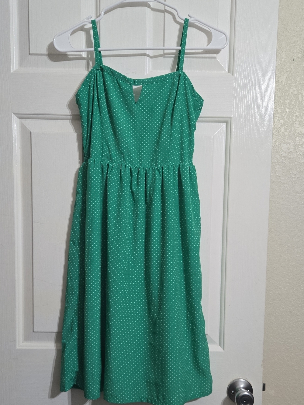 Old Navy Green Polka Dot Sundress with Keyhole